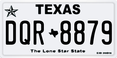 TX license plate DQR8879