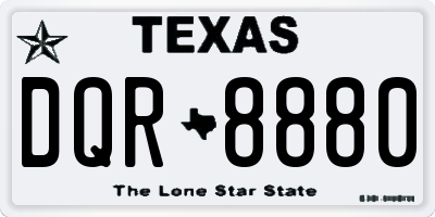 TX license plate DQR8880