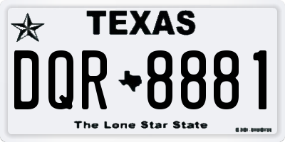 TX license plate DQR8881