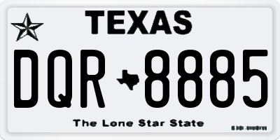 TX license plate DQR8885