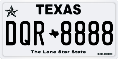TX license plate DQR8888