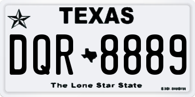 TX license plate DQR8889