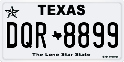 TX license plate DQR8899