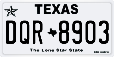 TX license plate DQR8903