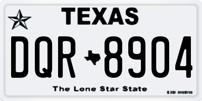 TX license plate DQR8904