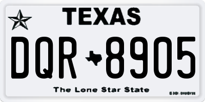 TX license plate DQR8905