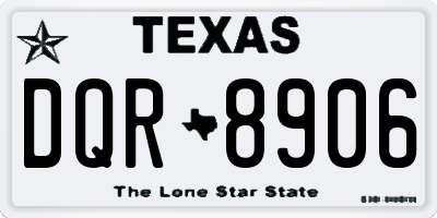 TX license plate DQR8906