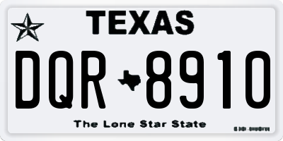 TX license plate DQR8910