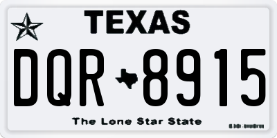 TX license plate DQR8915