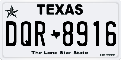 TX license plate DQR8916