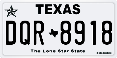 TX license plate DQR8918