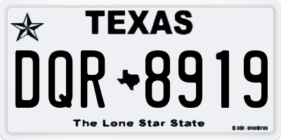 TX license plate DQR8919