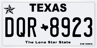 TX license plate DQR8923