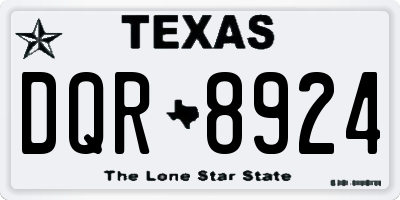 TX license plate DQR8924