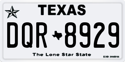 TX license plate DQR8929