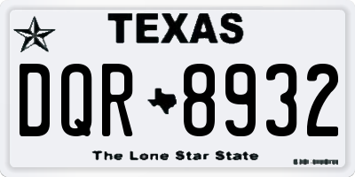 TX license plate DQR8932