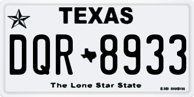 TX license plate DQR8933