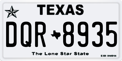 TX license plate DQR8935