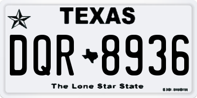 TX license plate DQR8936