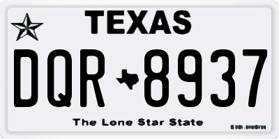 TX license plate DQR8937