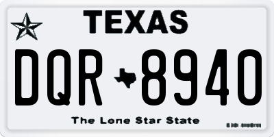 TX license plate DQR8940