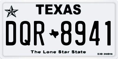 TX license plate DQR8941