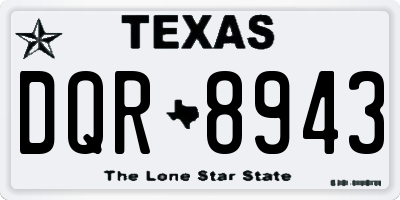 TX license plate DQR8943