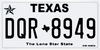 TX license plate DQR8949