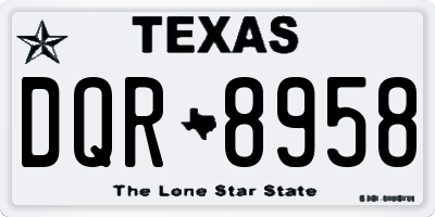 TX license plate DQR8958