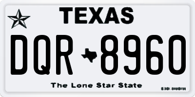 TX license plate DQR8960
