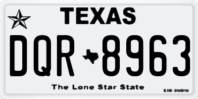 TX license plate DQR8963