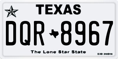 TX license plate DQR8967