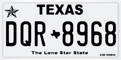 TX license plate DQR8968