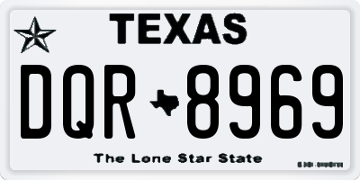 TX license plate DQR8969