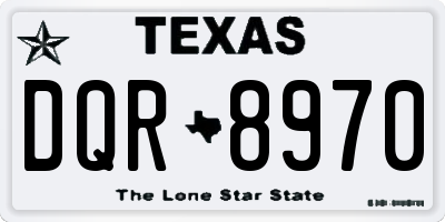 TX license plate DQR8970