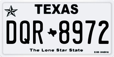 TX license plate DQR8972