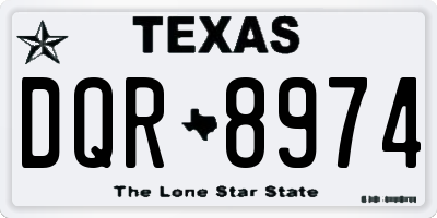 TX license plate DQR8974