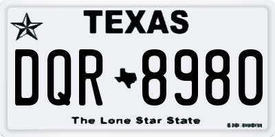 TX license plate DQR8980