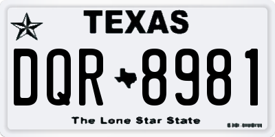 TX license plate DQR8981