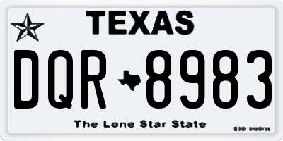 TX license plate DQR8983