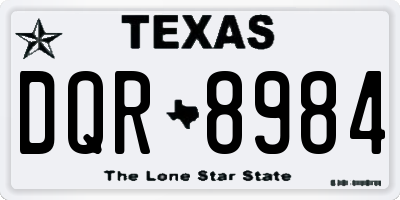 TX license plate DQR8984