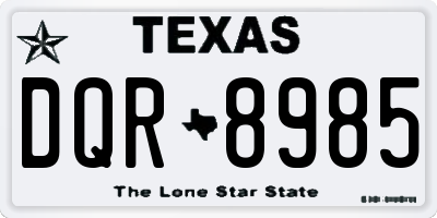 TX license plate DQR8985