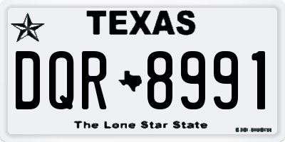 TX license plate DQR8991