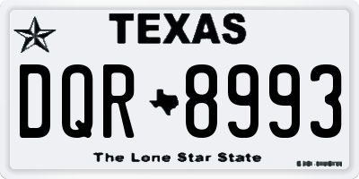 TX license plate DQR8993