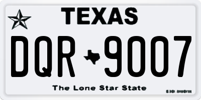 TX license plate DQR9007