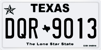 TX license plate DQR9013
