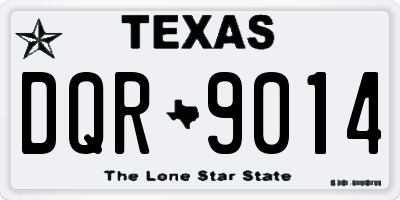 TX license plate DQR9014