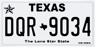 TX license plate DQR9034