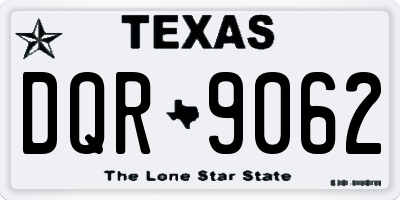 TX license plate DQR9062
