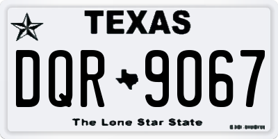 TX license plate DQR9067